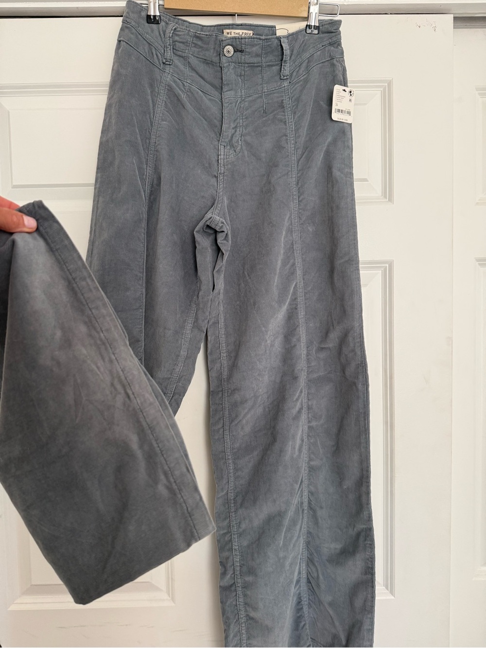 We The Free Libre Cord Wide Leg Cord Mockingbird Light Grey. - Picture 4 of 13